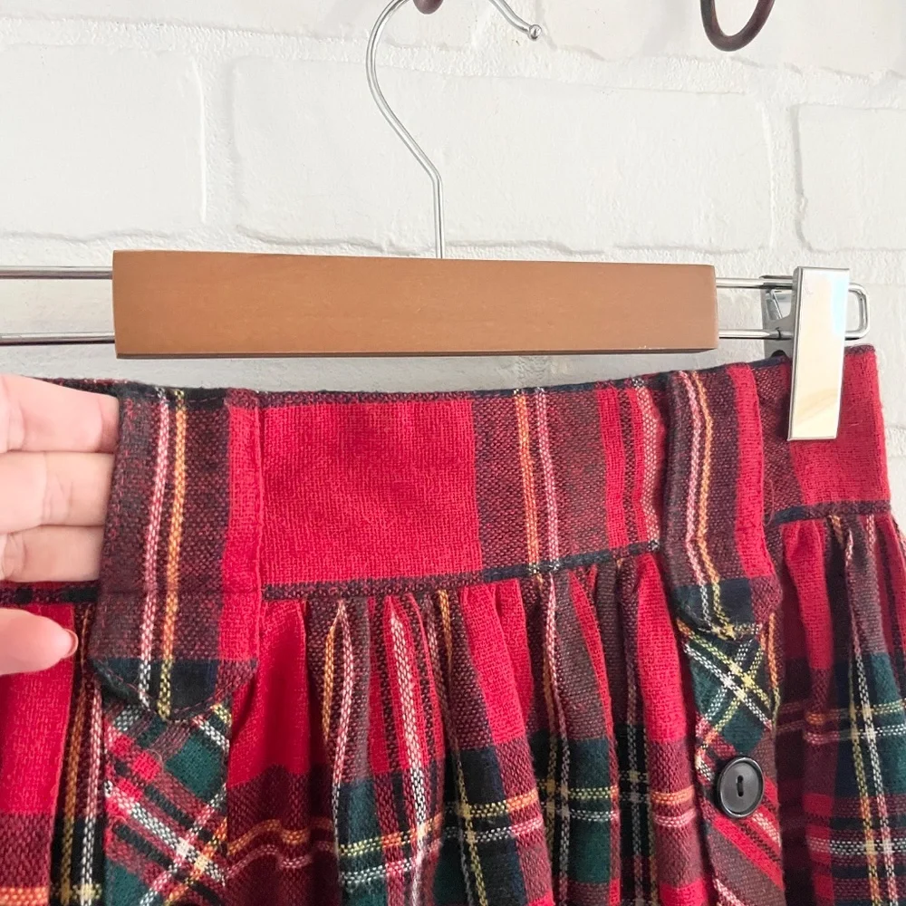 Vintage Royal Stewart Tartan Wool Pleated Skirt High Rise Le Château Size 7 - Picture 7 of 15